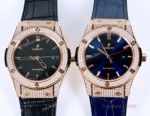 Copy Hublot Classic Fusion Rose Gold Iced Out Watch